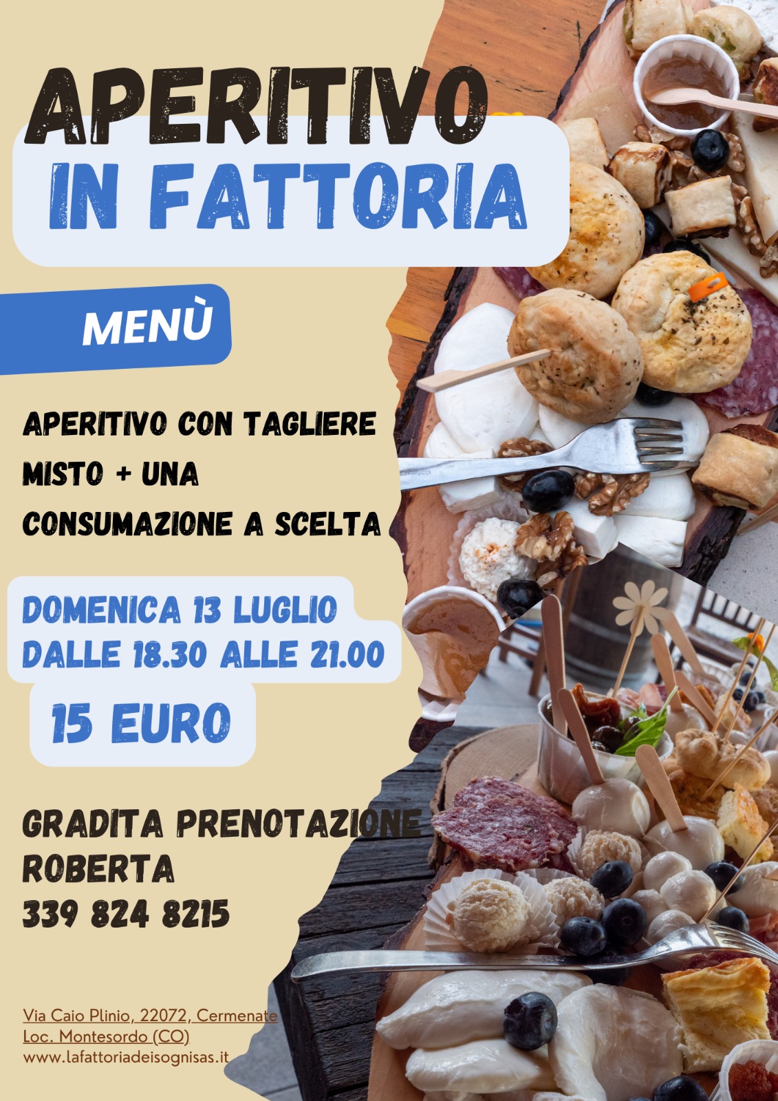 Aperitivo in Fattoria Domenica 13 Luglio 2025 Cermenate