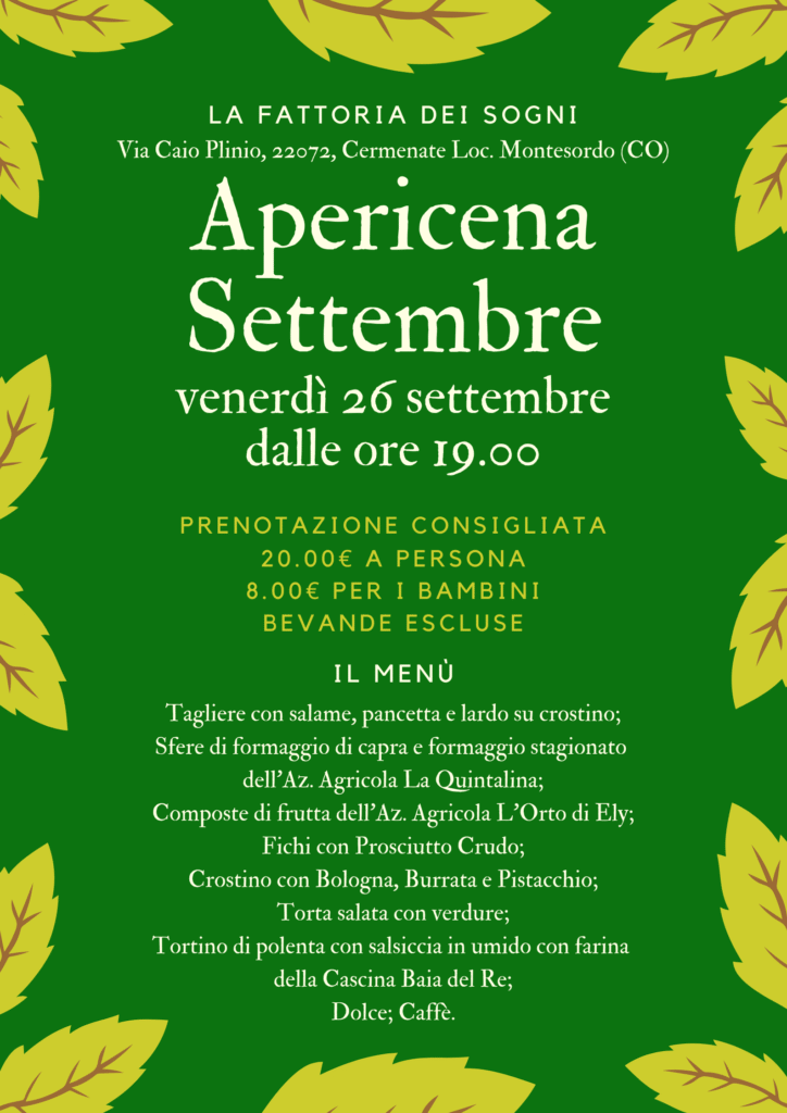 Apericena Settembre La Fattoria dei Sogni 26 settembre 2025 (2)
