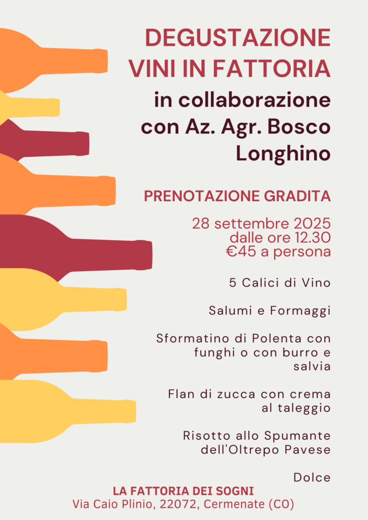 Degustazione Vini 28 settembre La Fattoria dei Sogni