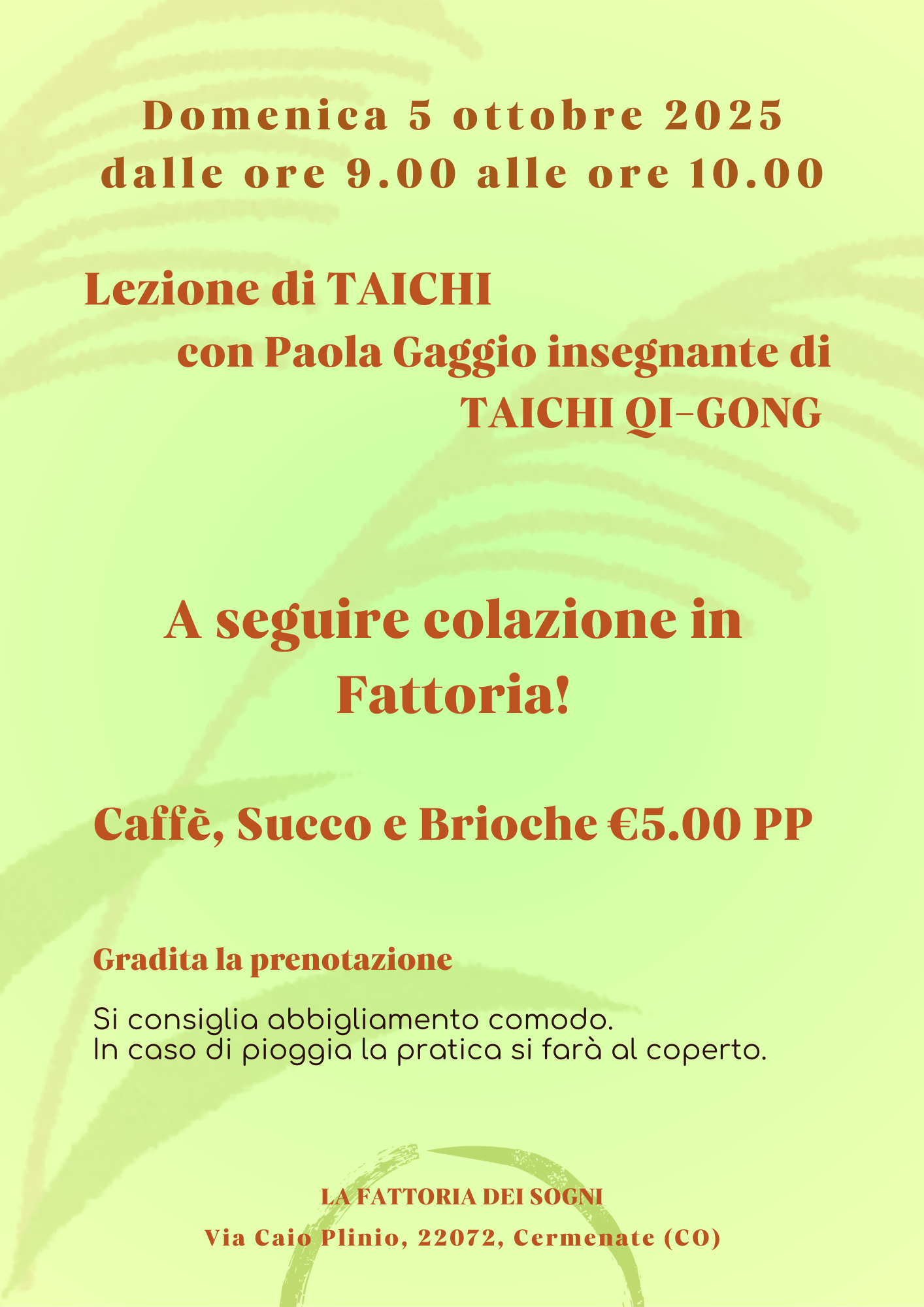 Lezione e Colazione in Fattoria 5/10/25 La Fattoria dei Sogni
